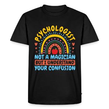School Psych Not A Magician But Psychology Teacher - Men's Premium Organic T-Shirt - black - Front - Nico (187cm)