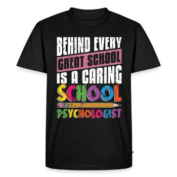 School Psych Behind Every Great School Counselor - Men's Premium Organic T-Shirt - black - Front - Nico (187cm)