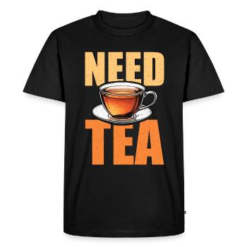 Thé chaud besoin de thé Aime les boissons chaudes Tasse à thé à la camomille - T-shirt Premium bio Homme - noir - Devant - Nico (187cm)