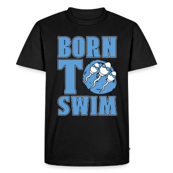 Nageur Né pour nager Sports nautiques Plongée Natation - T-shirt Premium bio Homme - noir - Devant - Nico (187cm)