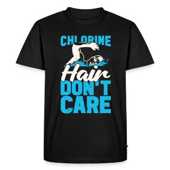 Swimmer Chlorine Hair Don’t Care Diving Triathlon - T-shirt Premium bio Homme - noir - Devant - Nico (187cm)