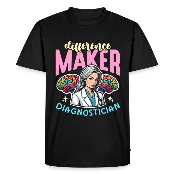 Conseiller scolaire psychologue - T-shirt Premium bio Homme - noir - Devant - Nico (187cm)