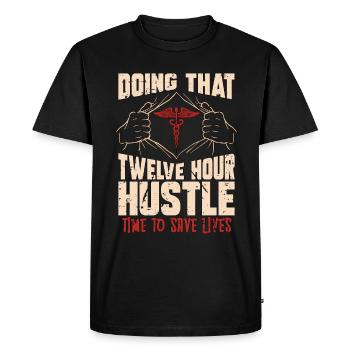 Geriatric Nurse Doing That Twelve Hour Caregiver - Men's Premium Organic T-Shirt - black - Front - Nico (187cm)