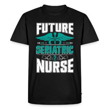 Futur infirmier gériatrique Soins infirmiers gérontologiques - T-shirt Premium bio Homme - noir - Devant - Nico (187cm)