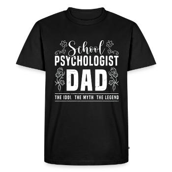 Psychologue scolaire Papa L’idole Le professeur de mythe - T-shirt Premium bio Homme - noir - Devant - Nico (187cm)