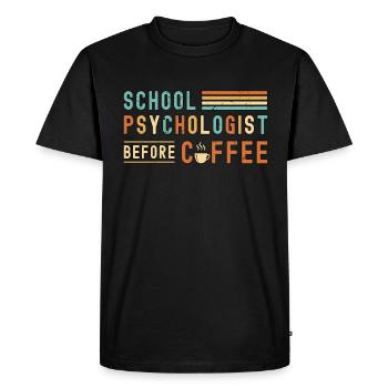 Psychologue scolaire avant conseiller Amateur de café - T-shirt Premium bio Homme - noir - Devant - Nico (187cm)