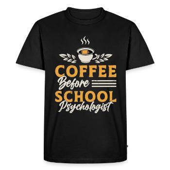 School Psych Coffee School Counselor Coffee Lover - Men's Premium Organic T-Shirt - black - Front - Nico (187cm)