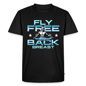 Swimmer Fly Free Back Breast Natation Triathlon - T-shirt Premium bio Homme - noir - Devant - Nico (187cm)