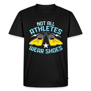 Nageur Tous les athlètes ne portent pas de chaussures de triathlon - T-shirt Premium bio Homme - noir - Devant - Nico (187cm)