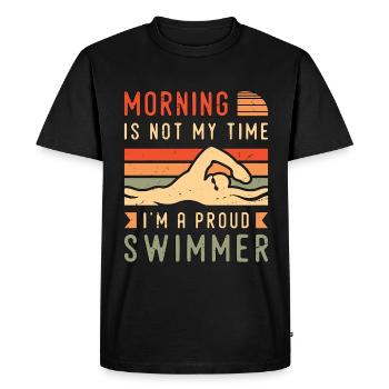 Le matin du nageur n’est pas mon heure pour les amateurs de natation - T-shirt Premium bio Homme - noir - Devant - Nico (187cm)