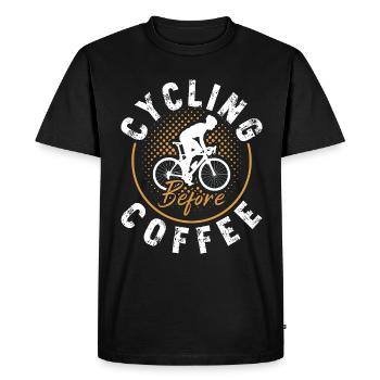Faire du vélo avant le café Amateur de café en VTT - T-shirt Premium bio Homme - noir - Devant - Nico (187cm)