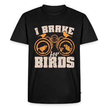Observation des oiseaux I Brake For Birds Ornithologie Birding - T-shirt Premium bio Homme - noir - Devant - Nico (187cm)