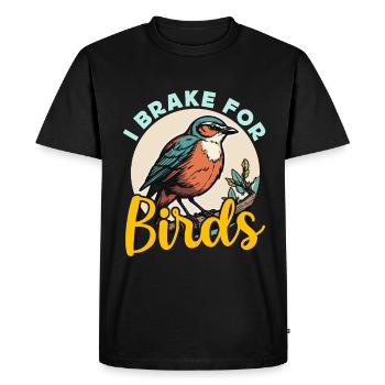 Birdwatching I Brake For Birds Birding Birdwatcher - T-shirt Premium bio Homme - noir - Devant - Nico (187cm)