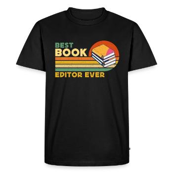 Meilleur éditeur de livres de tous les temps Journaliste rétro Éditeur de livres - T-shirt Premium bio Homme - noir - Devant - Nico (187cm)