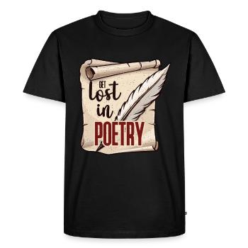 Amateur de poésie Perdez-vous dans la poésie Bookworm Reader - T-shirt Premium bio Homme - noir - Devant - Nico (187cm)
