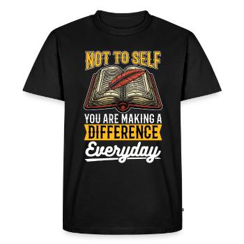 Literature Teacher Note To Self You Are Bookworm - Men's Premium Organic T-Shirt - black - Front - Nico (187cm)