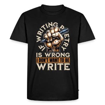 Amateur de poésie Si écrire de la poésie est mal Littérature - T-shirt Premium bio Homme - noir - Devant - Nico (187cm)