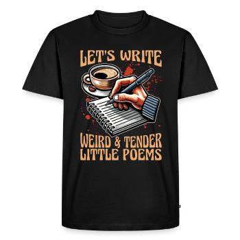 Amateur de poésie Écrivons de la littérature étrange et tendre - T-shirt Premium bio Homme - noir - Devant - Nico (187cm)