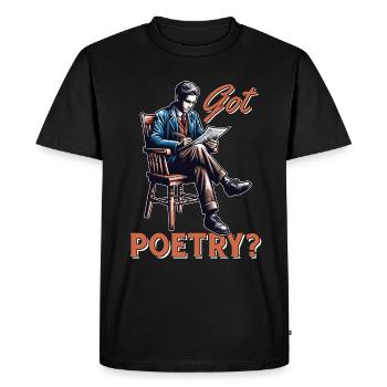 Amateur de poésie Got Poetry Literature Teacher Bookish - T-shirt Premium bio Homme - noir - Devant - Nico (187cm)