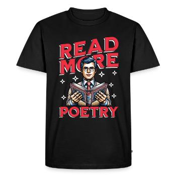 Amateur de poésie Lire plus Professeur de littérature de poésie - T-shirt Premium bio Homme - noir - Devant - Nico (187cm)