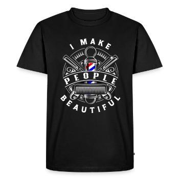 Barber Homme Coiffeur Coiffeur - T-shirt Premium bio Homme - noir - Devant - Nico (187cm)