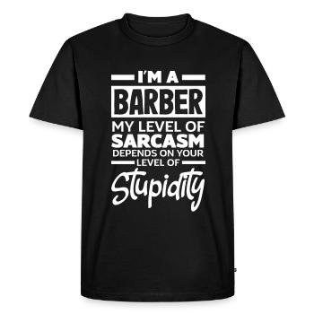 Barber Homme Coiffeur Coiffeur - T-shirt Premium bio Homme - noir - Devant - Nico (187cm)