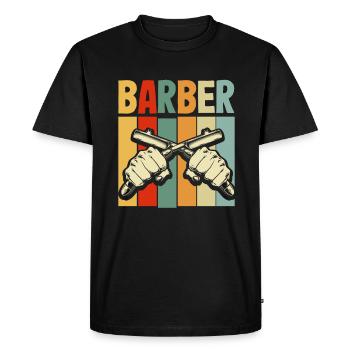 Barber Homme Coiffeur Coiffeur - T-shirt Premium bio Homme - noir - Devant - Nico (187cm)