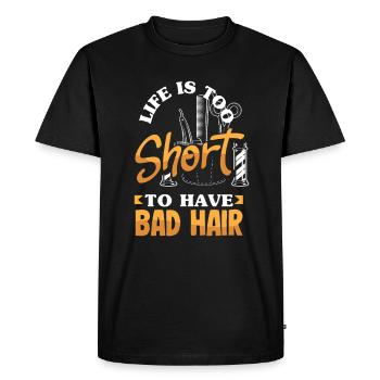 Barber Homme Coiffeur Coiffeur - T-shirt Premium bio Homme - noir - Devant - Nico (187cm)