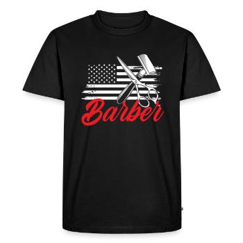 Barber Homme Coiffeur Coiffeur - T-shirt Premium bio Homme - noir - Devant - Nico (187cm)