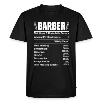 Barber Homme Coiffeur Coiffeur - T-shirt Premium bio Homme - noir - Devant - Nico (187cm)