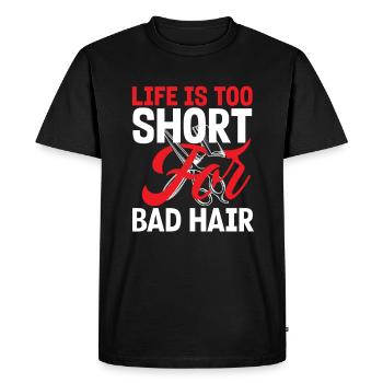 Barber Homme Coiffeur Coiffeur - T-shirt Premium bio Homme - noir - Devant - Nico (187cm)
