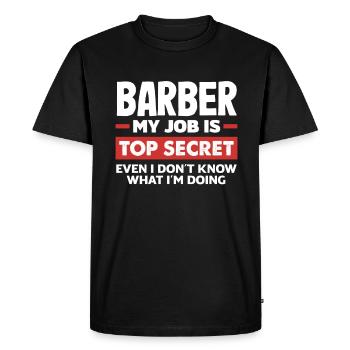 Barber Homme Coiffeur Coiffeur - T-shirt Premium bio Homme - noir - Devant - Nico (187cm)