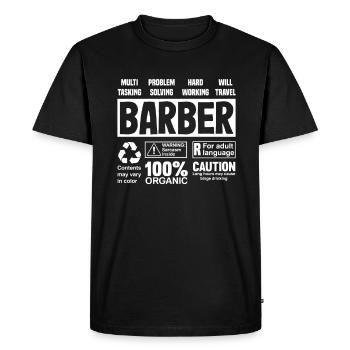 Barber Homme Coiffeur Coiffeur - T-shirt Premium bio Homme - noir - Devant - Nico (187cm)