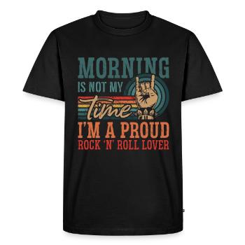 Rock n Roll Morning n’est pas mon heure Rock classique - T-shirt Premium bio Homme - noir - Devant - Nico (187cm)