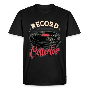 Disques vinyles collector disc jockey musique rétro - T-shirt Premium bio Homme - noir - Devant - Nico (187cm)