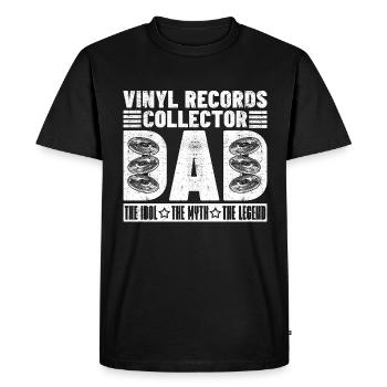 Disques vinyles Collector Dad The Idol Disc Jockey - T-shirt Premium bio Homme - noir - Devant - Nico (187cm)