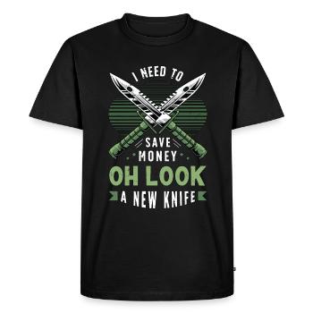 Blade Forging I Need To Save Money Blade Crafter - Men's Premium Organic T-Shirt - black - Front - Nico (187cm)