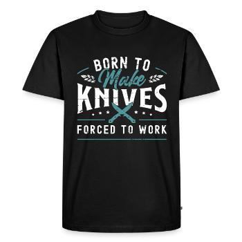 Forgeage de lames né pour fabriquer des couteaux Blade Crafter - T-shirt Premium bio Homme - noir - Devant - Nico (187cm)