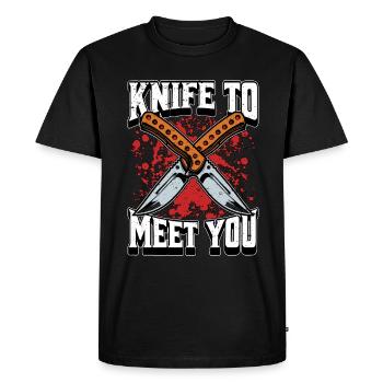 Couteau à forger de lame pour vous rencontrer Fabrication de lames - T-shirt Premium bio Homme - noir - Devant - Nico (187cm)