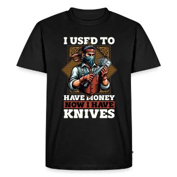 Forgeage de lames J’avais de l’argent Fabrication de lames - T-shirt Premium bio Homme - noir - Devant - Nico (187cm)