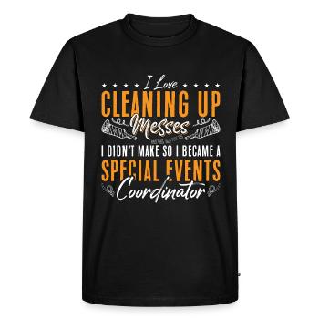 Events Coordinator I Love Cleaning Up Organizer - Men's Premium Organic T-Shirt - black - Front - Nico (187cm)