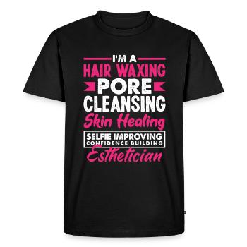 Soins de la peau Esthéticienne Cosmétiques - T-shirt Premium bio Homme - noir - Devant - Nico (187cm)