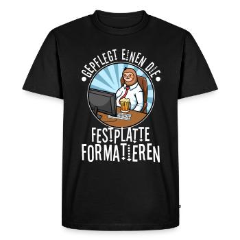 Maintained to format the hard drive - Men's Premium Organic T-Shirt - black - Front - Nico (187cm)