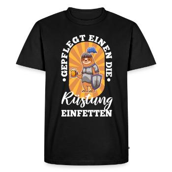 Bien entretenu pour graisser l’armure - T-shirt Premium bio Homme - noir - Devant - Nico (187cm)