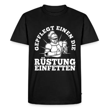 Bien entretenu pour graisser l’armure - T-shirt Premium bio Homme - noir - Devant - Nico (187cm)