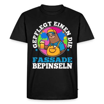 Peinture de la façade avec soin - T-shirt Premium bio Homme - noir - Devant - Nico (187cm)
