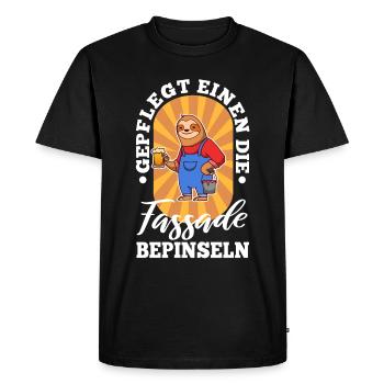 Peinture de la façade avec soin - T-shirt Premium bio Homme - noir - Devant - Nico (187cm)