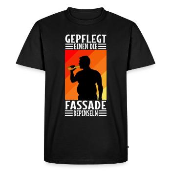 Peinture de la façade avec soin - T-shirt Premium bio Homme - noir - Devant - Nico (187cm)