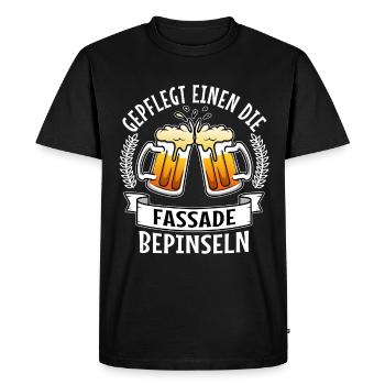 Peinture de la façade avec soin - T-shirt Premium bio Homme - noir - Devant - Nico (187cm)