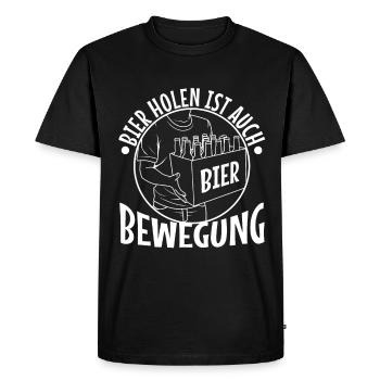 Getting beer is also exercise - Men's Premium Organic T-Shirt - black - Front - Nico (187cm)
